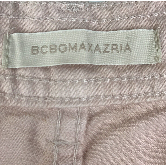 BCBGMaxAzria High Rise Wide Leg Linen Blend Trousers Pants Jeans Pink Size 27 - Picture 6 of 7